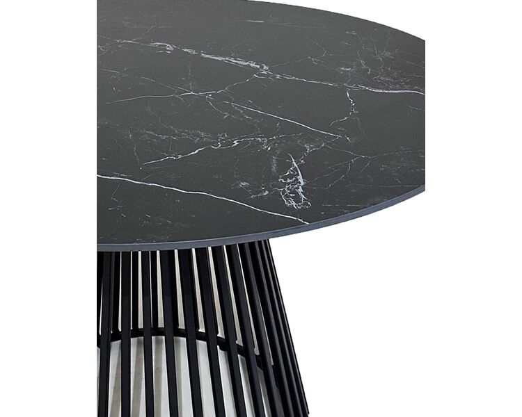 Купить Стол TERNI 120 MATT BLACK MARBLE SOLID CERAMIC Черный мрамор матовый, керамика /Черн.каркас, Варианты цвета: черный мрамор, Варианты размера: , фото 4