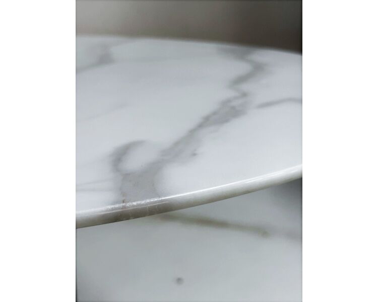 Купить Стол SOLO 80 Белый мрамор G-1, стекло / черный, Варианты цвета: белый мрамор, Варианты размера: , фото 8
