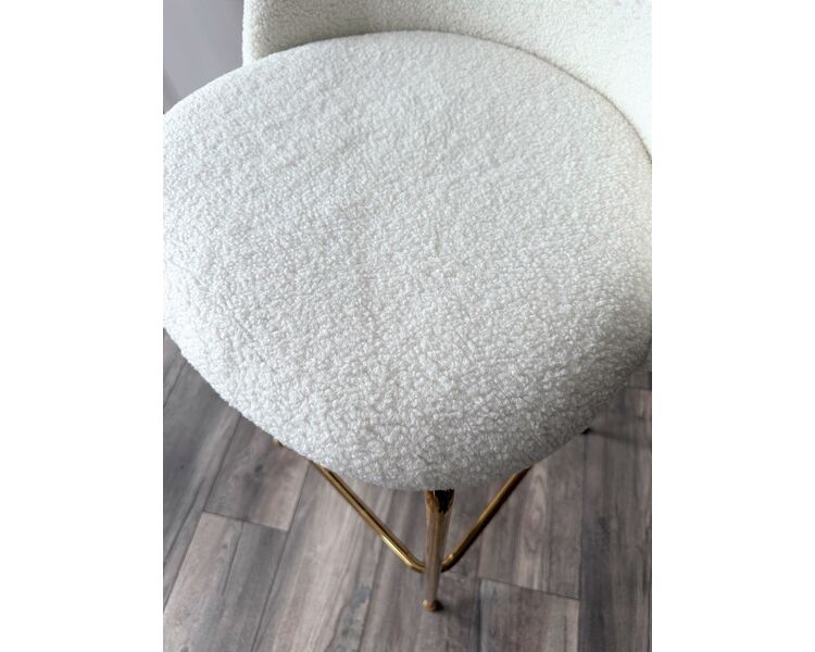 Купить Барный стул GLADE NINI-01 Белый, teddy  золотой каркас Искусственная шерсть Белый/Золотой, Цвет: белый, фото 5