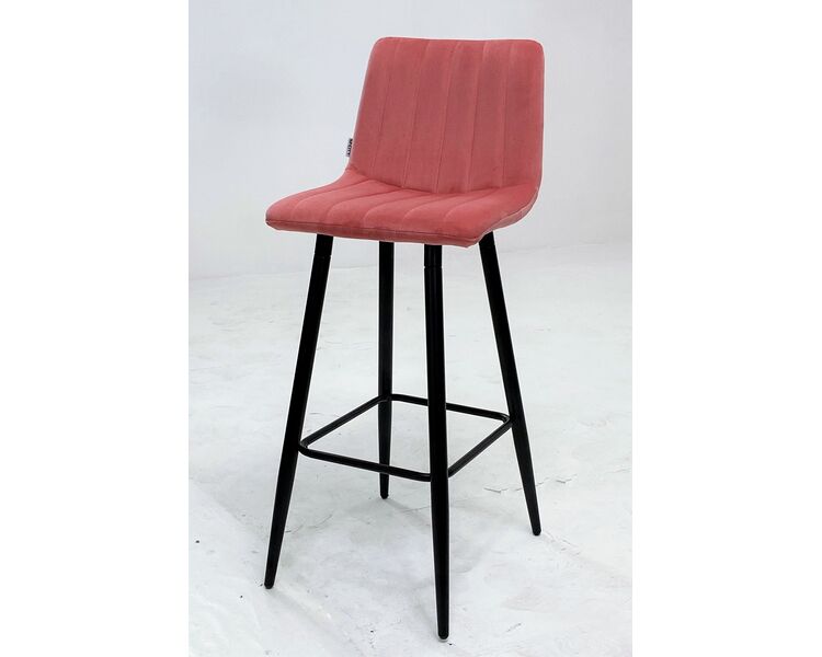 Купить Барный стул DERRY G108-17 живой коралл, велюр Велюр Коралл/Чёрный, Цвет: розовый, фото 2