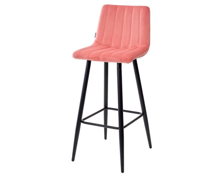 Купить Барный стул DERRY G108-17 живой коралл, велюр Велюр Коралл/Чёрный, Цвет: розовый