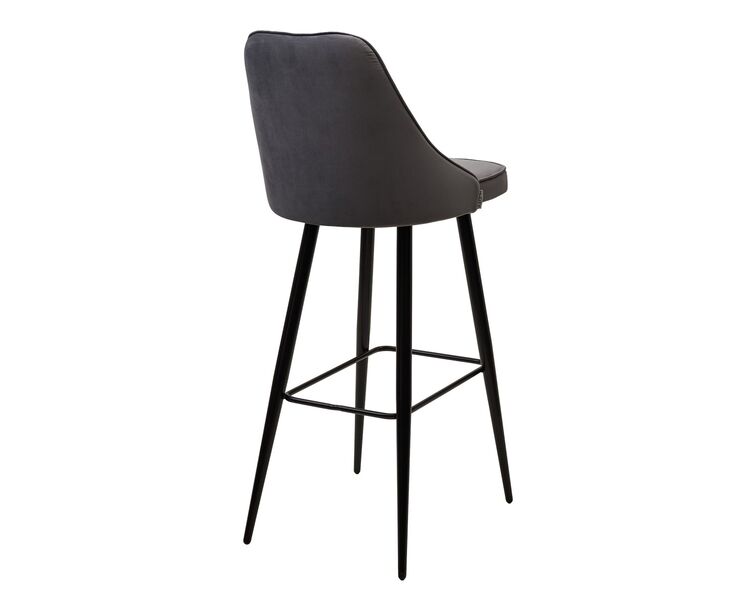 Купить Барный стул NEPAL-BAR СЕРЫЙ 27, велюр черный каркас Велюр Серый/Чёрный, Цвет: серый, фото 3