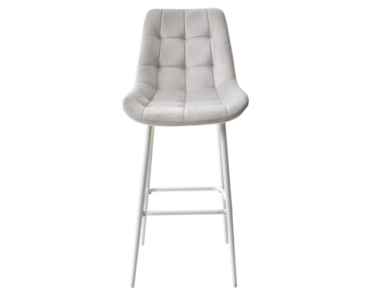 Купить Барный стул ХОФМАН, цвет H-09 Светло-серый, велюр белый каркас Велюр Светло-серый/Белый, Цвет: светлый, фото 6