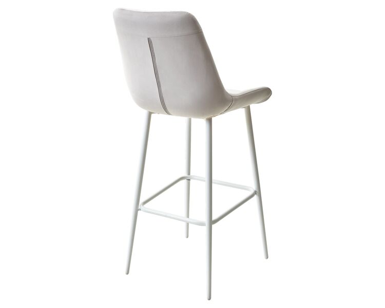 Купить Барный стул ХОФМАН, цвет H-09 Светло-серый, велюр белый каркас Велюр Светло-серый/Белый, Цвет: светлый, фото 4