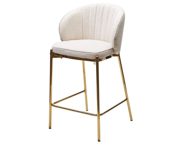 Купить Полубарный стул WENDY TRF-11 светло-бежевый, ткань золотой каркас Ткань Светло-бежевый/Чёрный, Цвет: светлый
