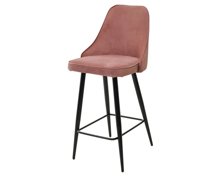 Купить Полубарный стул NEPAL-PB РОЗОВЫЙ 15, велюр черный каркас Велюр Розовый/Чёрный, Цвет: розовый