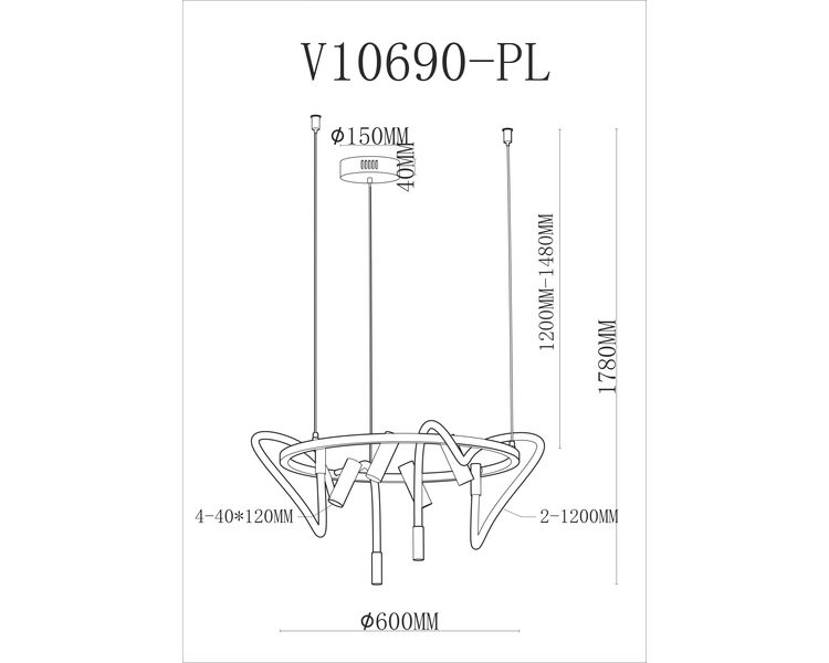 Купить Светильник подвесной светодиодный Moderli V10690-PL True, Модель: V10690-PL, фото 6