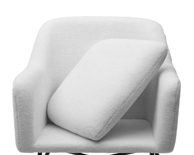 Купить Кресло SHEEP NINI-01 Белый, teddy, черный каркас , Цвет: молочный, фото 3