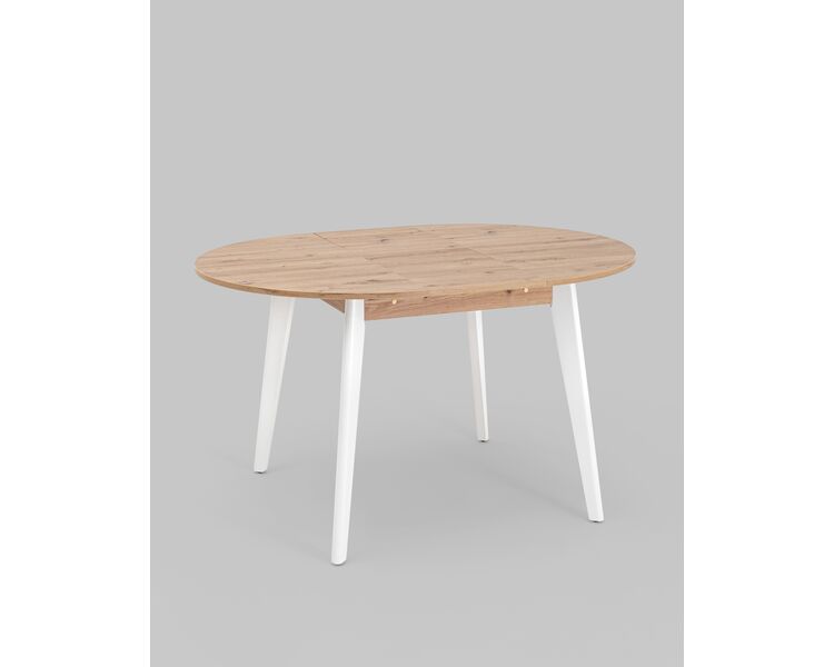 Купить Обеденная группа стол Rondo дуб/белый, 4 стула Style DSW бежевый, Цвет: Бежевый-3, фото 3