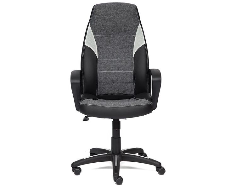 Купить Компьютерное кресло INTER кож/зам/ткань, черный/серый/серый, 36-6/207/14 черный/черный, Цвет: черный/серый, фото 2