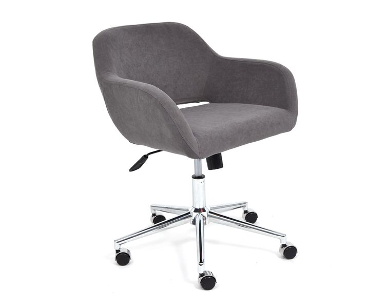 Купить Компьютерное кресло MODENA хром флок , серый, 29 серый/хромированный металл, Цвет: серый