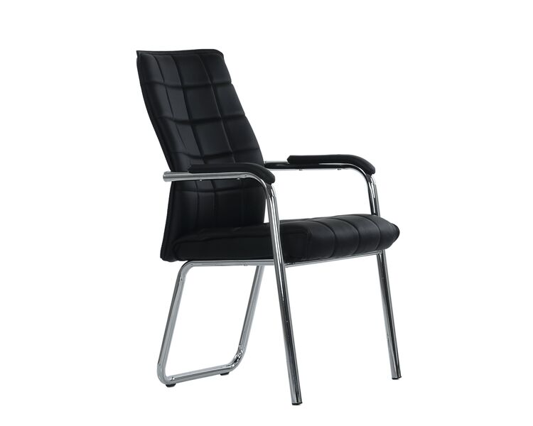 Купить Кресло Barneo K-14 для посетителей и переговорных черный черный/хромированный металл, Цвет: черный