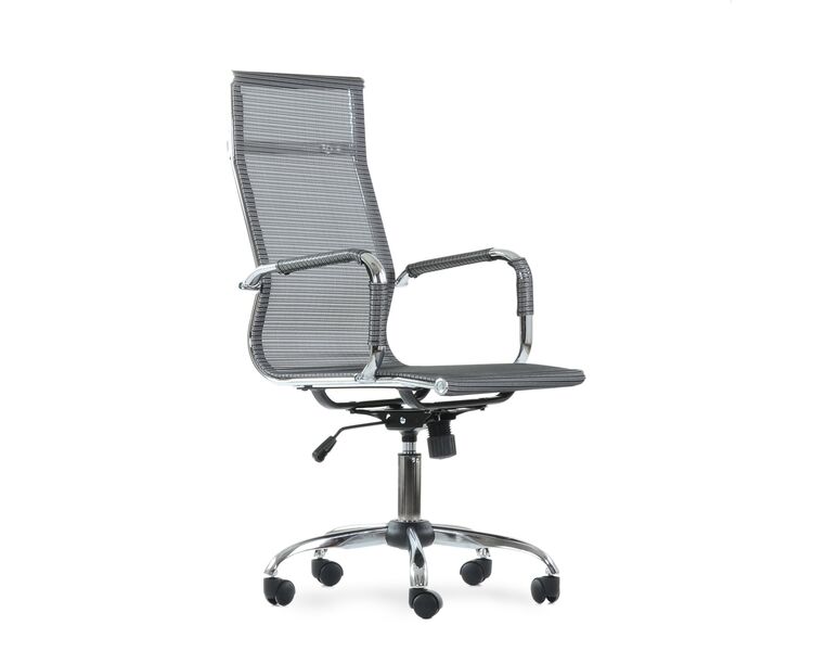 Купить Кресло Barneo K-111H для персонала серая сетка, газлифт 3кл серый/хромированный металл, Цвет: серый