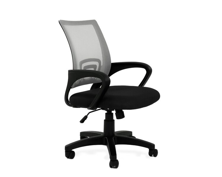 Купить Кресло Barneo K-695 черная ткань, серая сетка, газлифт 3кл серый/черный, Цвет: серый