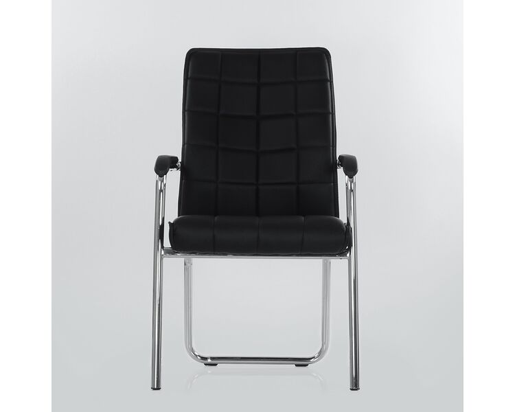 Купить Кресло Barneo K-14 для посетителей и переговорных черный черный/хромированный металл, Цвет: черный, фото 2