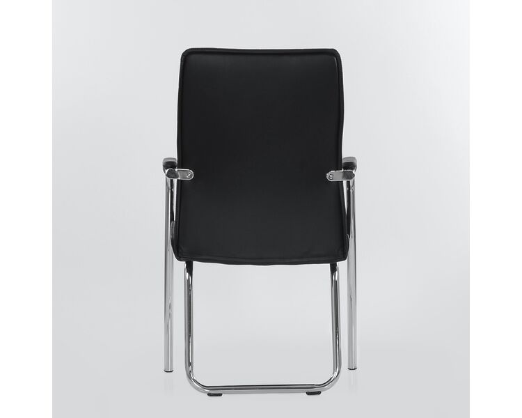 Купить Кресло Barneo K-14 для посетителей и переговорных черный черный/хромированный металл, Цвет: черный, фото 4