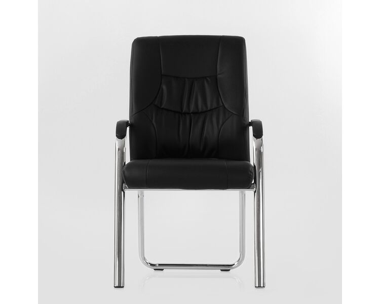 Купить Кресло Barneo K-15 для посетителей и переговорных черный черный/хромированный металл, Цвет: черный, фото 2