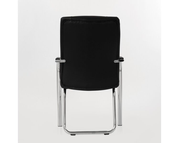 Купить Кресло Barneo K-15 для посетителей и переговорных черный черный/хромированный металл, Цвет: черный, фото 4