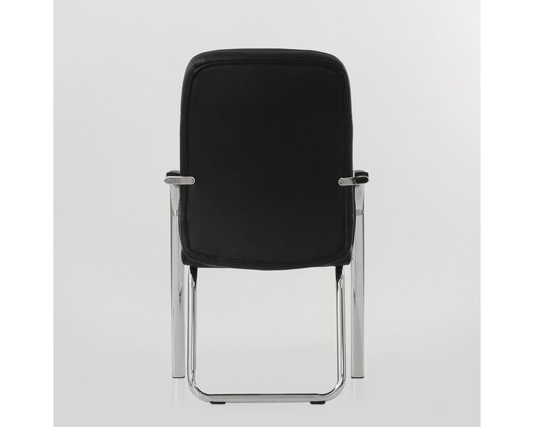 Купить Кресло Barneo K-16 для посетителей и переговорных черный черный/хромированный металл, Цвет: черный, фото 4