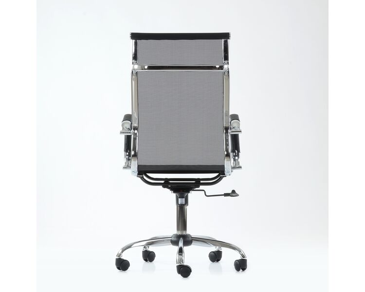 Купить Кресло Barneo K-111H для персонала черная сетка, газлифт 3кл черный/хромированный металл, Цвет: черный, фото 4