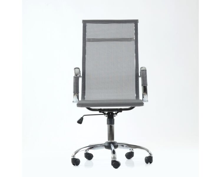 Купить Кресло Barneo K-111H для персонала серая сетка, газлифт 3кл серый/хромированный металл, Цвет: серый, фото 2