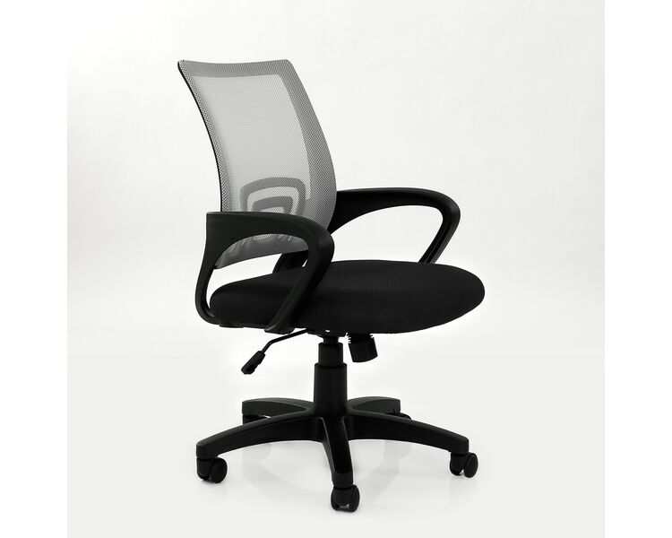 Купить Кресло Barneo K-695 черная ткань, серая сетка, газлифт 3кл серый/черный, Цвет: серый, фото 3