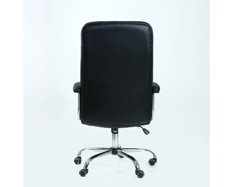 Купить Кресло Barneo K-547 черная кожа черный/металл, Цвет: черный, фото 4