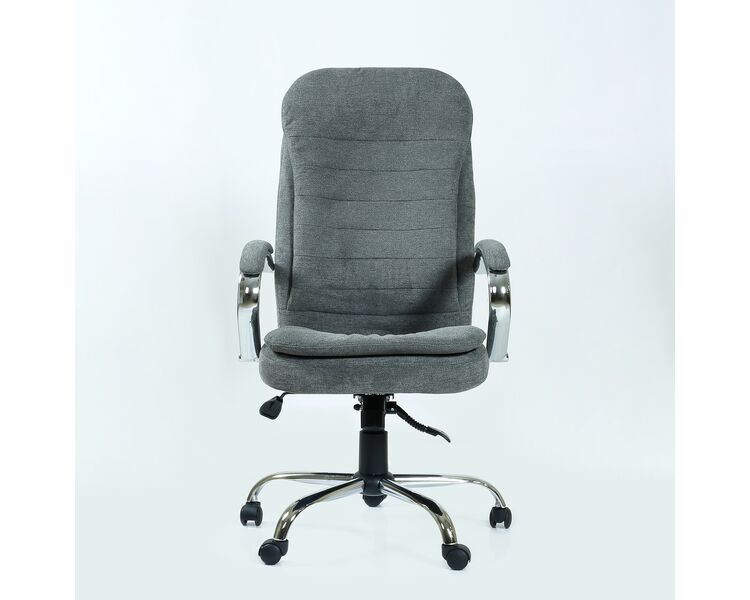Купить Кресло Barneo K-9950 серая ткань, газлифт 3кл серый/хромированный металл, Цвет: серый, фото 2