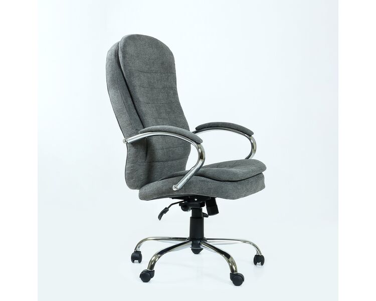Купить Кресло Barneo K-9950 серая ткань, газлифт 3кл серый/хромированный металл, Цвет: серый, фото 3