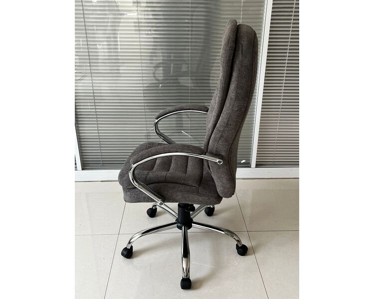 Купить Кресло Barneo K-9950 серая ткань, газлифт 3кл серый/хромированный металл, Цвет: серый, фото 7