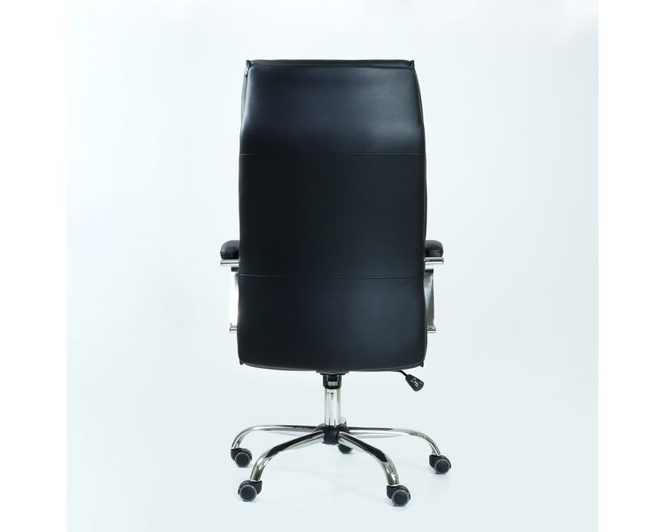Купить Кресло Barneo K-542 черная кожа черный/металл, Цвет: черный, фото 4