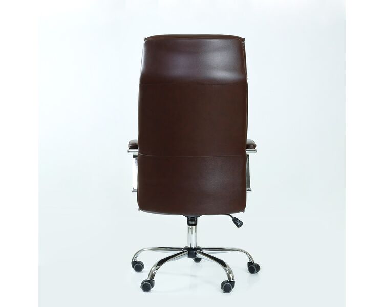 Купить Кресло Barneo K-542 коричневая глянцевая кожа коричневый/металл, Цвет: коричневый, фото 4
