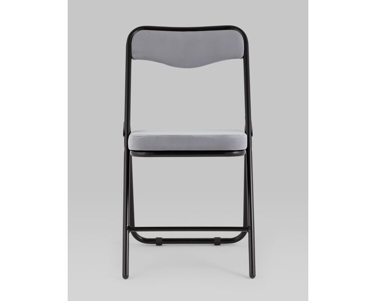Купить Складной стул Джонни велюр серый каркас черный матовый, Цвет: серый велюр, фото 3