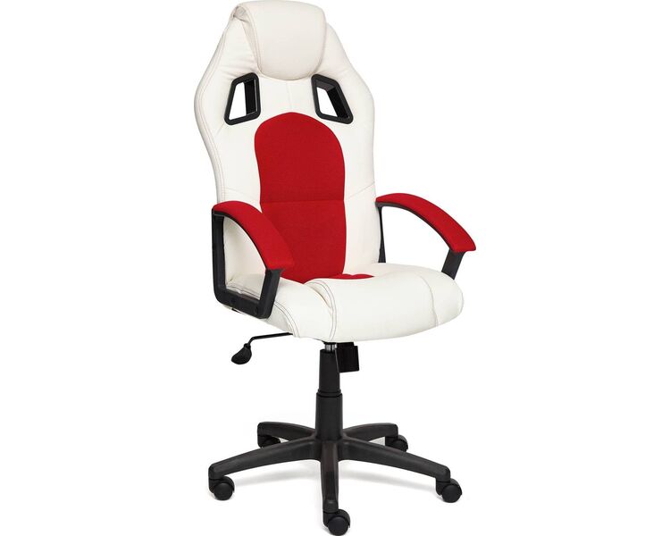 Купить Кресло игровое Driver экокожа белый, черный, Цвет: белый/красный/черный