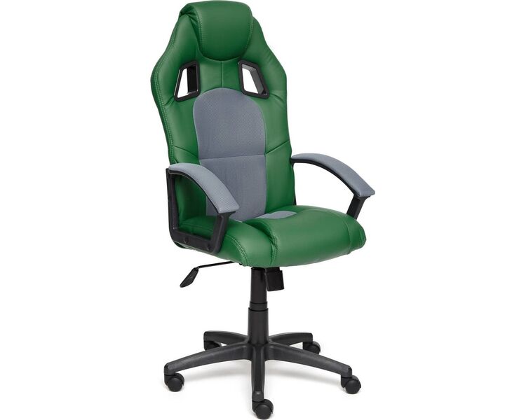 Купить Кресло игровое Driver экокожа зеленый, черный, Цвет: зеленый/серый/черный