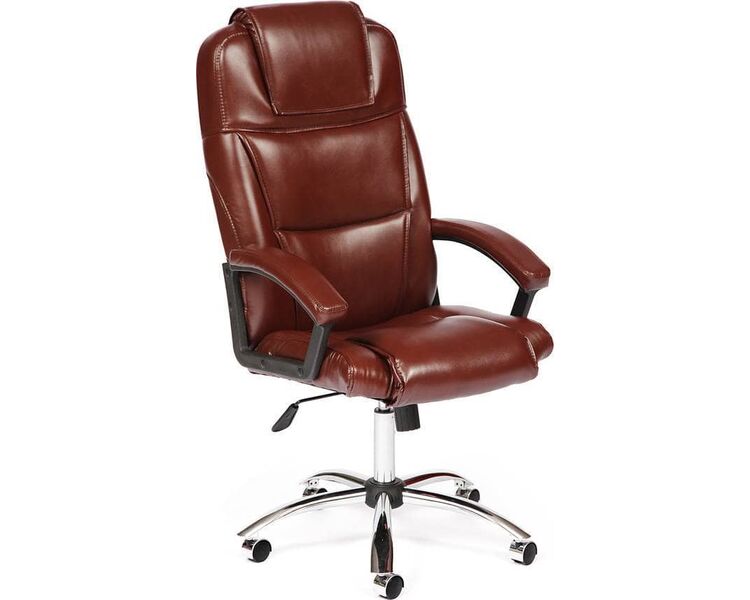 Купить Кресло офисное Bergamo CH экокожа коричневый, хром, Цвет: коричневый/хром