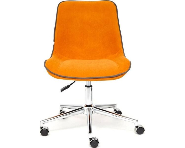Купить Стул офисный Style флок оранжевый, хром, Цвет: оранжевый/серый/хром, фото 2