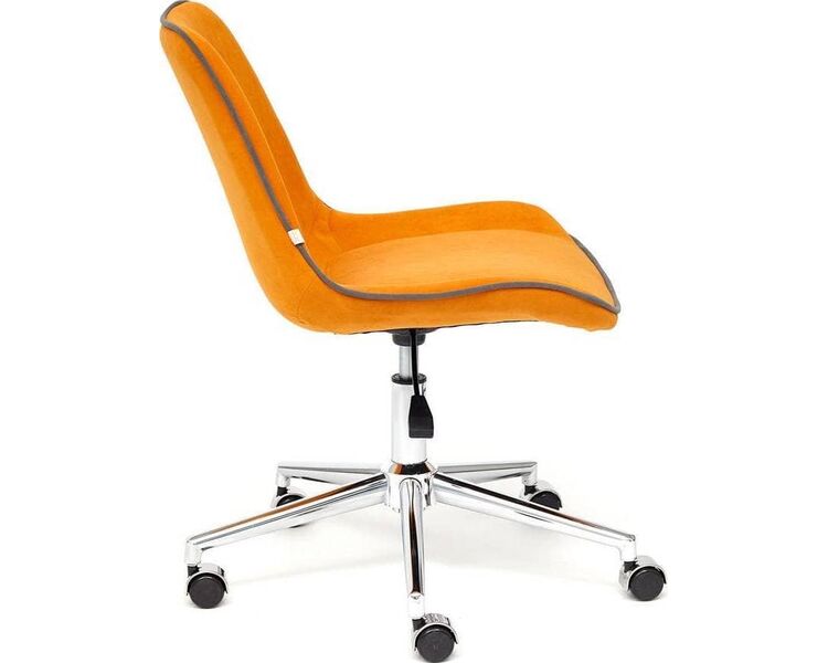 Купить Стул офисный Style флок оранжевый, хром, Цвет: оранжевый/серый/хром, фото 3