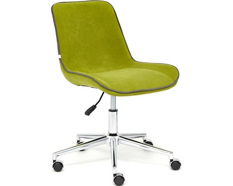 Купить Стул офисный Style флок зеленый, хром, Цвет: зеленый/серый/хром