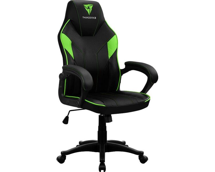 Купить Кресло игровое ThunderX3 EC1 зеленый, Цвет: черный/зеленый