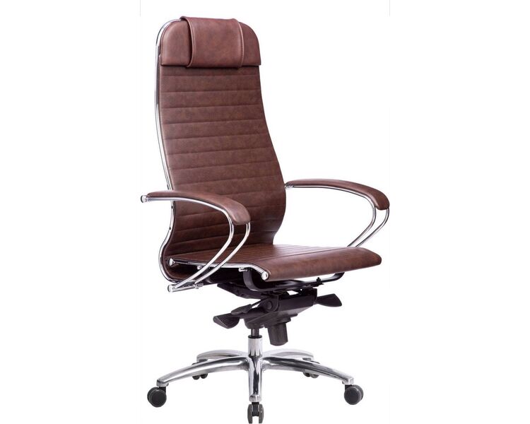 Купить Кресло офисное Samurai K-1.04 коричневый, хром, Цвет: коричневый/хром