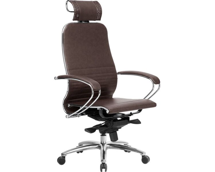 Купить Кресло офисное Samurai K-2.04 коричневый, хром, Цвет: коричневый/хром
