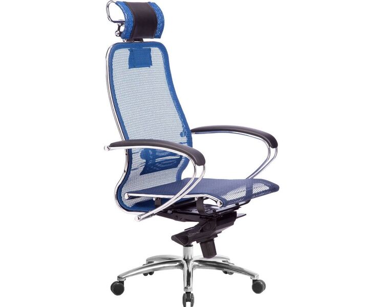 Купить Кресло офисное Samurai S-2.04 синий, хром, Цвет: синий/хром, фото 2