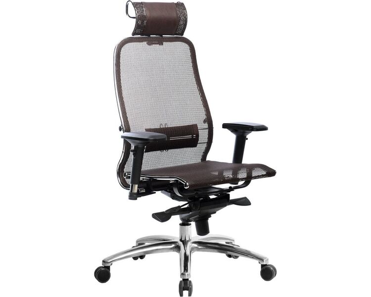 Купить Кресло офисное Samurai S-3.04 коричневый, хром, Цвет: коричневый/хром