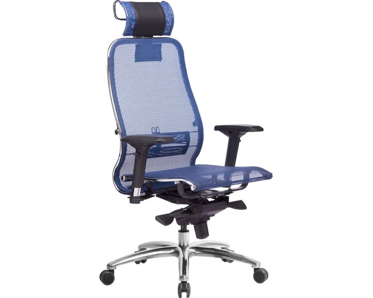 Купить Кресло офисное Samurai S-3.04 синий, хром, Цвет: синий/хром
