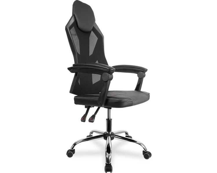 Купить Кресло игровое CLG-802 LXH черный, хром, Цвет: черный/хром