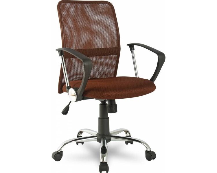Купить Кресло компьютерное H-8078F-5 коричневый, хром, Цвет: коричневый/хром