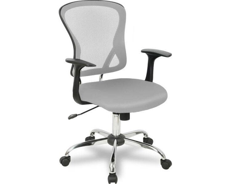 Купить Кресло компьютерное H-8369F серый, хром, Цвет: серый/хром