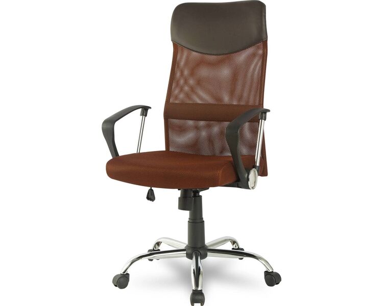 Купить Кресло компьютерное H-935L-2 коричневый, хром, Цвет: коричневый/темно-коричневый/хром, фото 2