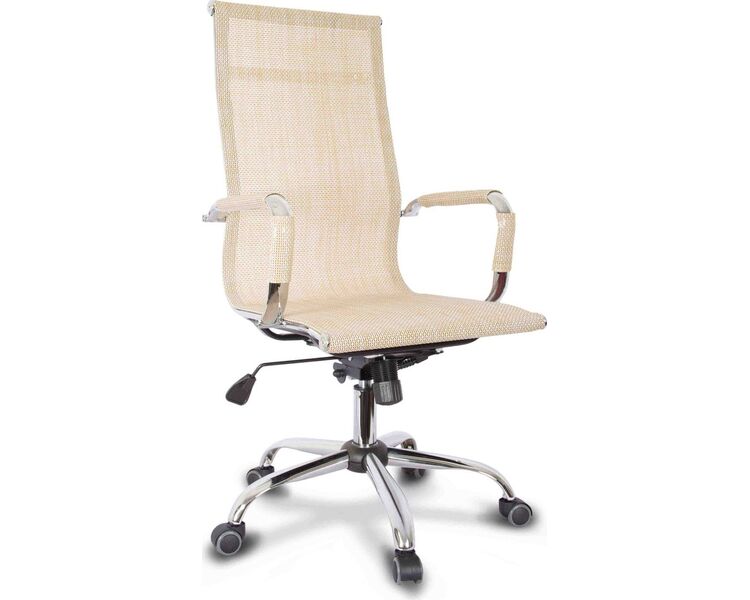 Купить Кресло руководителя CLG-619 MXH-A бежевый, хром, Цвет: бежевый/хром